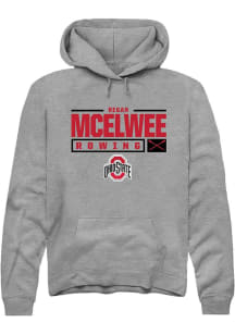 Regan McElwee  Rally Ohio State Buckeyes Mens Graphite NIL Stacked Box Long Sleeve Hoodie