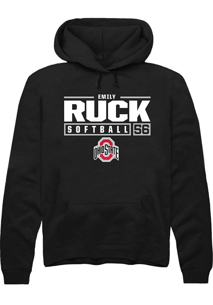 Emily Ruck Ohio State Buckeyes Mens NIL Stacked Box Hoodie - BLACK