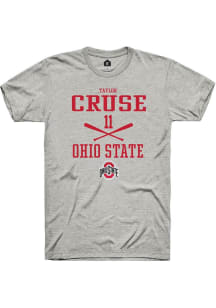 Taylor Cruse  Ohio State Buckeyes Ash Rally NIL Sport Icon Short Sleeve T Shirt