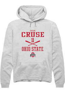 Taylor Cruse  Rally Ohio State Buckeyes Mens White NIL Sport Icon Long Sleeve Hoodie