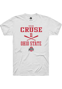 Taylor Cruse  Ohio State Buckeyes White Rally NIL Sport Icon Short Sleeve T Shirt