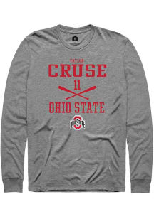 Taylor Cruse  Ohio State Buckeyes Graphite Rally NIL Sport Icon Long Sleeve T Shirt