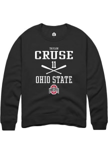 Taylor Cruse  Rally Ohio State Buckeyes Mens Black NIL Sport Icon Long Sleeve Crew Sweatshirt