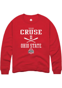 Taylor Cruse  Rally Ohio State Buckeyes Mens Red NIL Sport Icon Long Sleeve Crew Sweatshirt