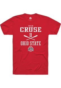 Taylor Cruse  Ohio State Buckeyes Red Rally NIL Sport Icon Short Sleeve T Shirt