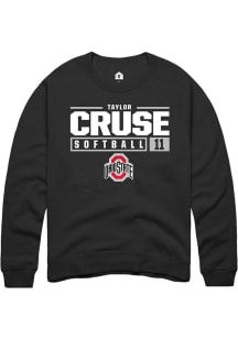 Taylor Cruse  Rally Ohio State Buckeyes Mens Black NIL Stacked Box Long Sleeve Crew Sweatshirt