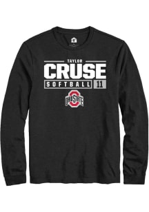 Taylor Cruse  Ohio State Buckeyes Black Rally NIL Stacked Box Long Sleeve T Shirt