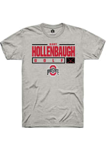 Kary Hollenbaugh  Ohio State Buckeyes Ash Rally NIL Stacked Box Short Sleeve T Shirt