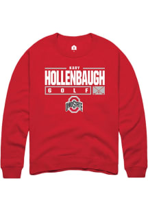 Kary Hollenbaugh  Rally Ohio State Buckeyes Mens Red NIL Stacked Box Long Sleeve Crew Sweatshirt