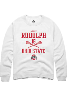 Audrey Rudolph  Rally Ohio State Buckeyes Mens White NIL Sport Icon Long Sleeve Crew Sweatshirt