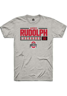 Audrey Rudolph  Ohio State Buckeyes Ash Rally NIL Stacked Box Short Sleeve T Shirt