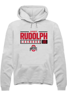 Audrey Rudolph  Rally Ohio State Buckeyes Mens White NIL Stacked Box Long Sleeve Hoodie