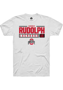 Audrey Rudolph  Ohio State Buckeyes White Rally NIL Stacked Box Short Sleeve T Shirt