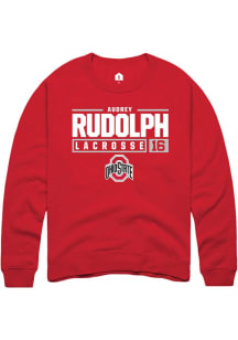 Audrey Rudolph  Rally Ohio State Buckeyes Mens Red NIL Stacked Box Long Sleeve Crew Sweatshirt