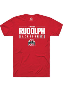 Audrey Rudolph  Ohio State Buckeyes Red Rally NIL Stacked Box Short Sleeve T Shirt