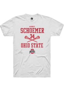 Audrey Schoemer  Ohio State Buckeyes White Rally NIL Sport Icon Short Sleeve T Shirt