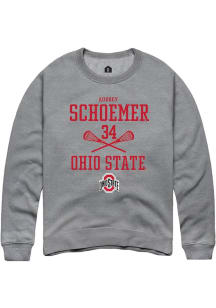 Audrey Schoemer  Rally Ohio State Buckeyes Mens Graphite NIL Sport Icon Long Sleeve Crew Sweatsh..