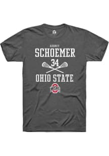 Audrey Schoemer  Ohio State Buckeyes Dark Grey Rally NIL Sport Icon Short Sleeve T Shirt