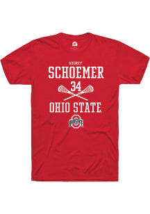 Audrey Schoemer  Ohio State Buckeyes Red Rally NIL Sport Icon Short Sleeve T Shirt