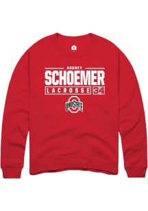 Audrey Schoemer  Rally Ohio State Buckeyes Mens Red NIL Stacked Box Long Sleeve Crew Sweatshirt