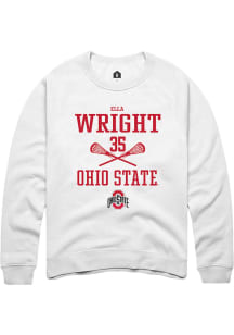 Ella Wright  Rally Ohio State Buckeyes Mens White NIL Sport Icon Long Sleeve Crew Sweatshirt