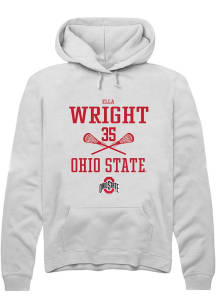 Ella Wright  Rally Ohio State Buckeyes Mens White NIL Sport Icon Long Sleeve Hoodie