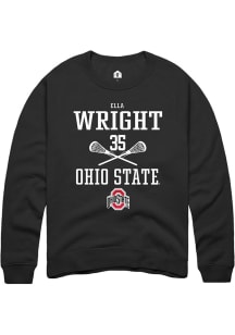 Ella Wright  Rally Ohio State Buckeyes Mens Black NIL Sport Icon Long Sleeve Crew Sweatshirt