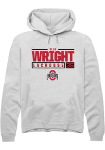 Ella Wright  Rally Ohio State Buckeyes Mens White NIL Stacked Box Long Sleeve Hoodie