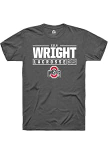 Ella Wright  Ohio State Buckeyes Dark Grey Rally NIL Stacked Box Short Sleeve T Shirt