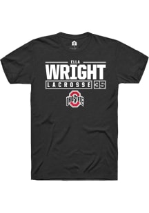 Ella Wright  Ohio State Buckeyes Black Rally NIL Stacked Box Short Sleeve T Shirt