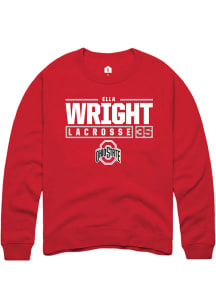 Ella Wright  Rally Ohio State Buckeyes Mens Red NIL Stacked Box Long Sleeve Crew Sweatshirt