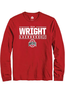 Ella Wright  Ohio State Buckeyes Red Rally NIL Stacked Box Long Sleeve T Shirt