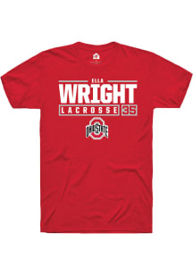 Ella Wright  Ohio State Buckeyes Red Rally NIL Stacked Box Short Sleeve T Shirt