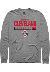 Gabriella Cleveland  Ohio State Buckeyes Graphite Rally NIL Stacked Box Long Sleeve T Shirt