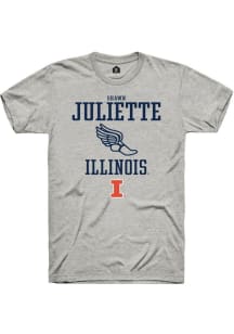 Shawn Juliette Ash Illinois Fighting Illini NIL Sport Icon Track Short Sleeve T Shirt