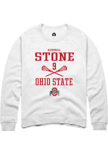 Kampbell Stone  Rally Ohio State Buckeyes Mens White NIL Sport Icon Long Sleeve Crew Sweatshirt