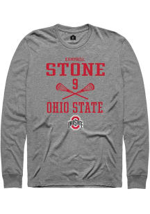 Kampbell Stone  Ohio State Buckeyes Graphite Rally NIL Sport Icon Long Sleeve T Shirt