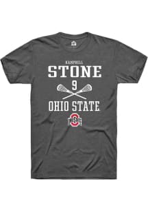 Kampbell Stone  Ohio State Buckeyes Dark Grey Rally NIL Sport Icon Short Sleeve T Shirt