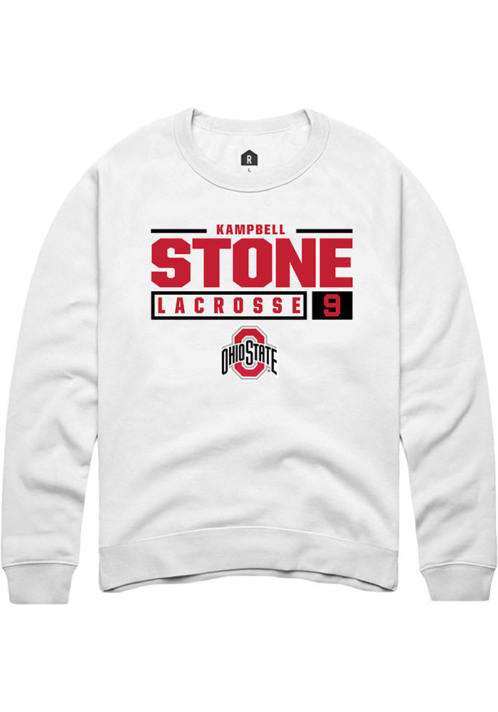 Kampbell Stone Rally Ohio State Buckeyes Mens NIL Stacked Box Long Sleeve Crew Sweatshirt