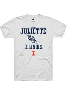 Shawn Juliette White Illinois Fighting Illini NIL Sport Icon Track Short Sleeve T Shirt