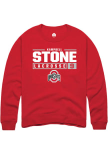 Kampbell Stone  Rally Ohio State Buckeyes Mens Red NIL Stacked Box Long Sleeve Crew Sweatshirt