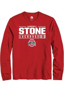 Kampbell Stone  Ohio State Buckeyes Red Rally NIL Stacked Box Long Sleeve T Shirt