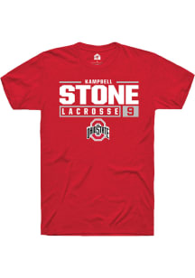 Kampbell Stone  Ohio State Buckeyes Red Rally NIL Stacked Box Short Sleeve T Shirt