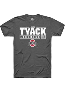 Kate Tyack  Ohio State Buckeyes Dark Grey Rally NIL Stacked Box Short Sleeve T Shirt