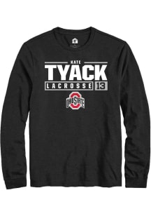 Kate Tyack  Ohio State Buckeyes Black Rally NIL Stacked Box Long Sleeve T Shirt