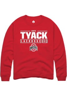 Kate Tyack  Rally Ohio State Buckeyes Mens Red NIL Stacked Box Long Sleeve Crew Sweatshirt