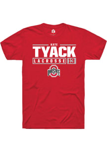 Kate Tyack  Ohio State Buckeyes Red Rally NIL Stacked Box Short Sleeve T Shirt