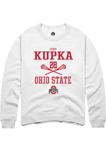 Lexie Kupka  Rally Ohio State Buckeyes Mens White NIL Sport Icon Long Sleeve Crew Sweatshirt