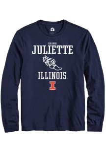 Shawn Juliette Rally Mens Navy Blue Illinois Fighting Illini NIL Sport Icon Track Tee