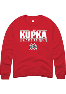 Lexie Kupka  Rally Ohio State Buckeyes Mens Red NIL Stacked Box Long Sleeve Crew Sweatshirt